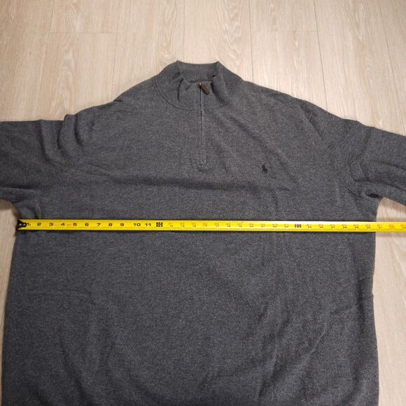 Polo Ralph Lauren 1/4 Zip Pullover Sweater Men's 4XLT Tall Gray Merino Wool - Picture 10 of 15